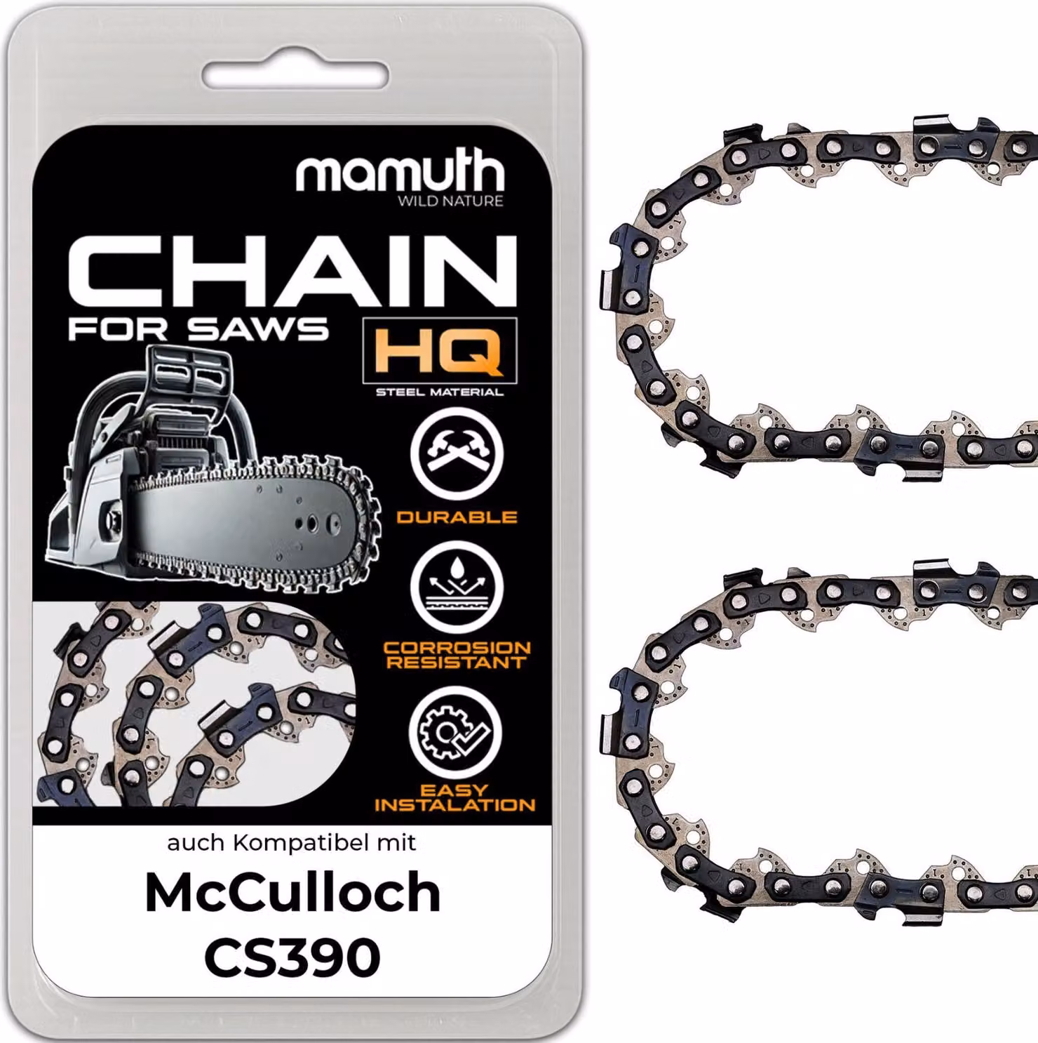 2x catena per motosega 35cm 1,3mm 3/8" 52 TG per McCulloch CS390