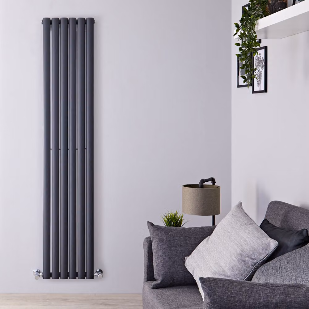 Radiatore Verticale Antracite 710W 1780x354mm - Slim salvaspazio - Design Moderno - Revive