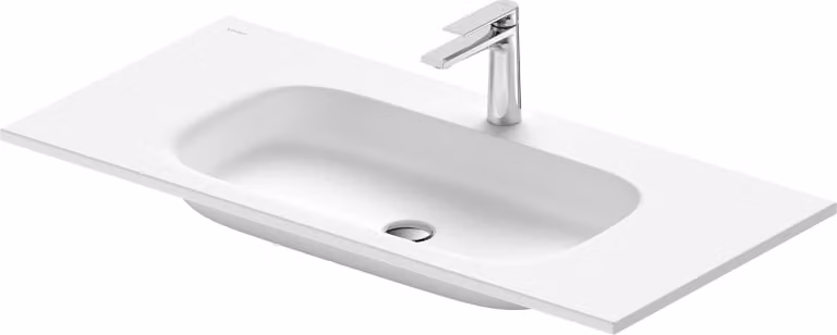 Duravit Sivida lavabo pour meuble, 1 trou de robinetterie au centre, sans trop-plein, 1020x485mm, blanc satiné, 2650023200, 2650023200