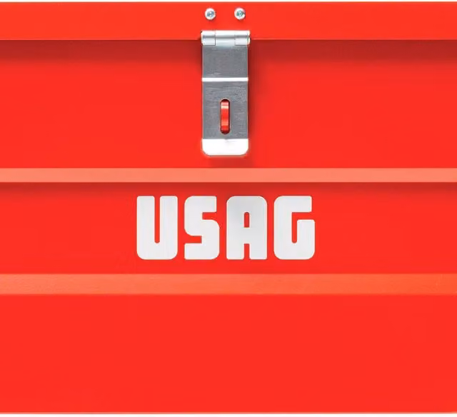 Baule da cantiere porta utensili USAG in acciaio galvanizzato rosso L 85 x P 35 x H 35 cm
