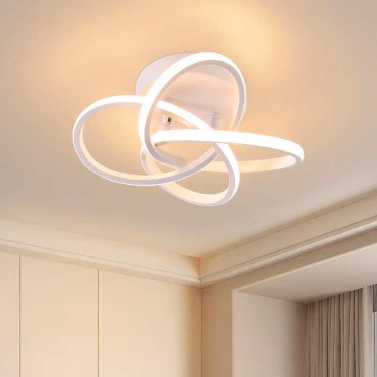 ZMH plafoniera LED corridoio 28W 3000K bianco caldo moderna camera da letto plafoniera soggiorno fiore a quattro petali plafoniere bianco cucina lampada