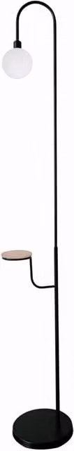Lampada da terra Candellux Vanity nera con tavolino e paralume in vetro per socket G9