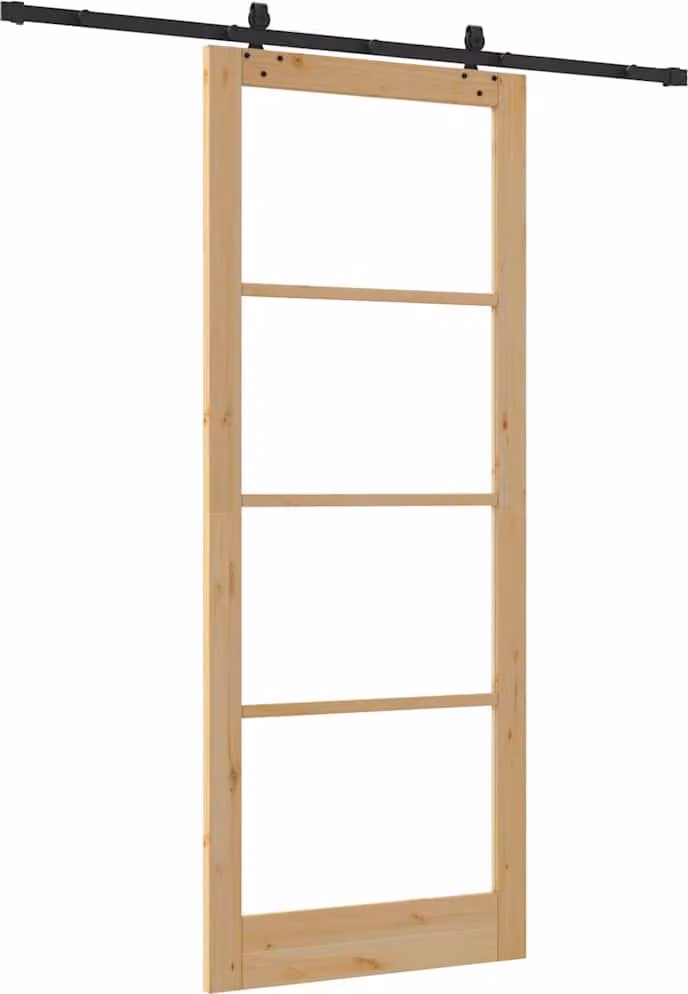 Porta scorrevole ORKDAL Naturale e Nero 93 x 232 cm