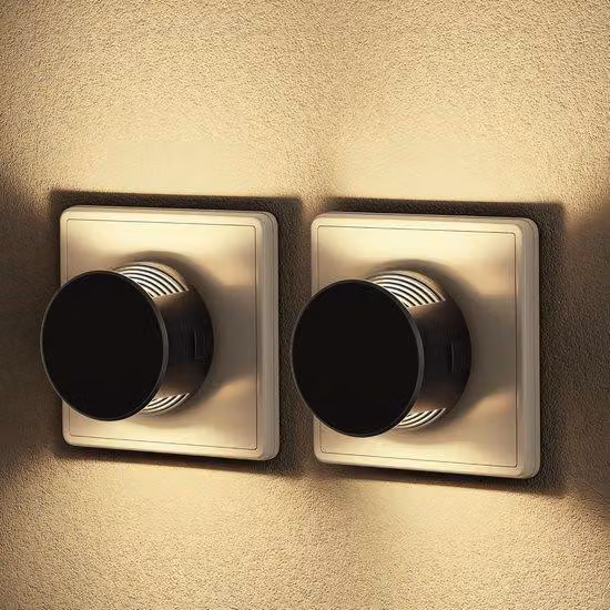 Lampade da comodino con sensore di luminosità - Luce bianca calda (3 livelli regolabili) - Confezione da 2