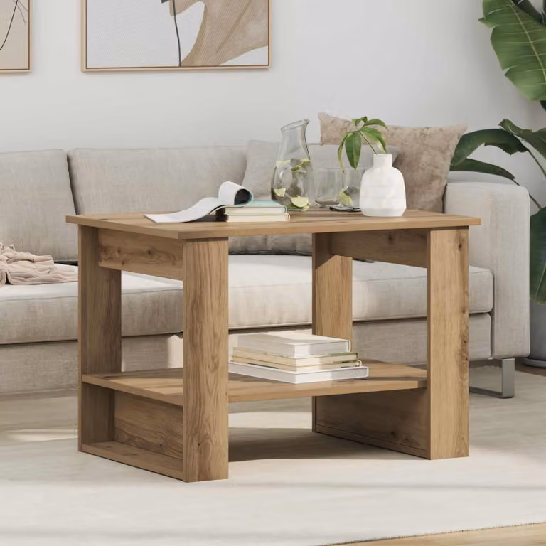 vidaXL Tavolino da salotto moderno in rovere marrone L: 72 cm, P: 50 cm, H: 50 cm