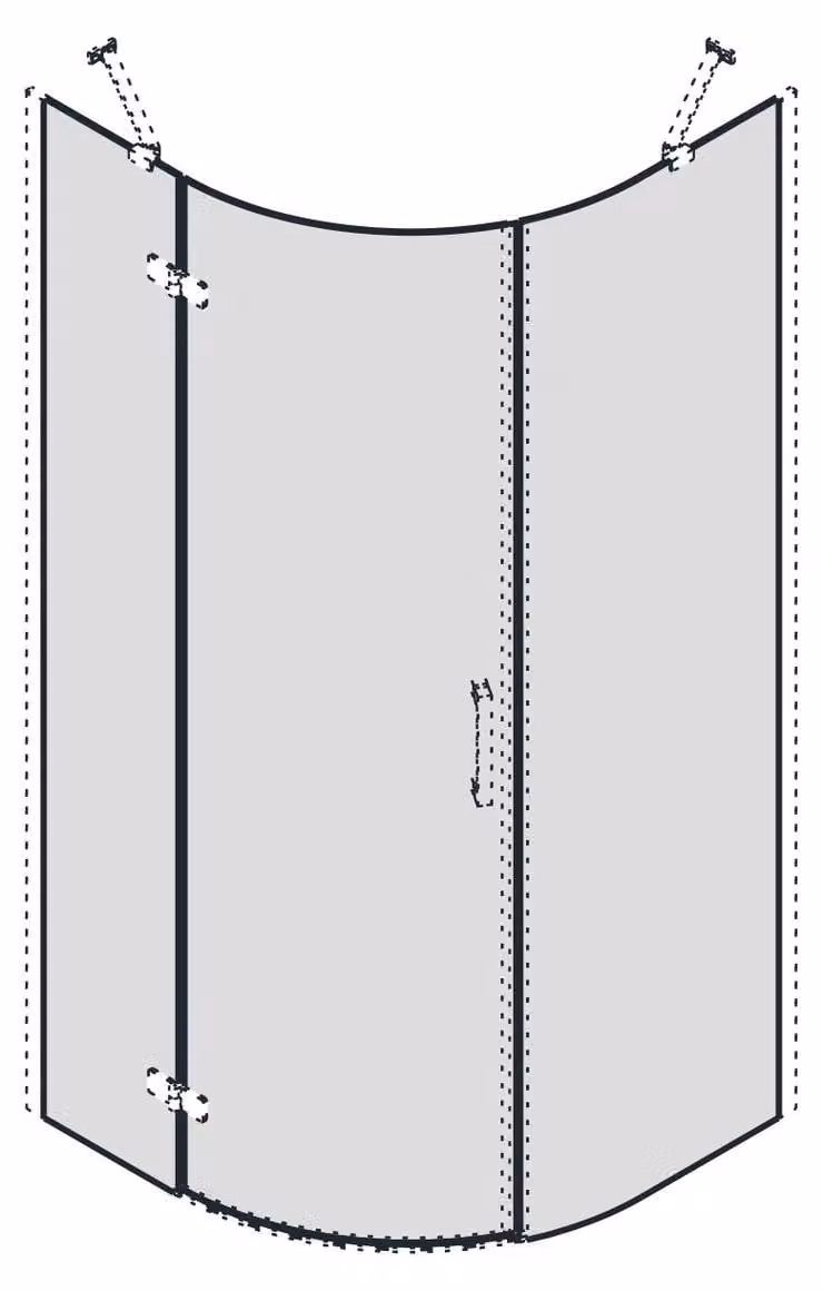 Pannello in vetro Gelco TRINITY per cabina doccia angolare, 900x900, vetro trasparente, lato sinistro