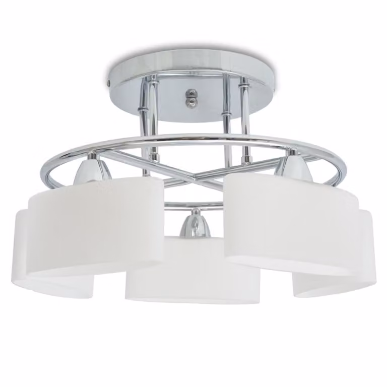 Lampada a sospensione, 5 attacchi E14, diffusori a forma di ellisse, 200 W