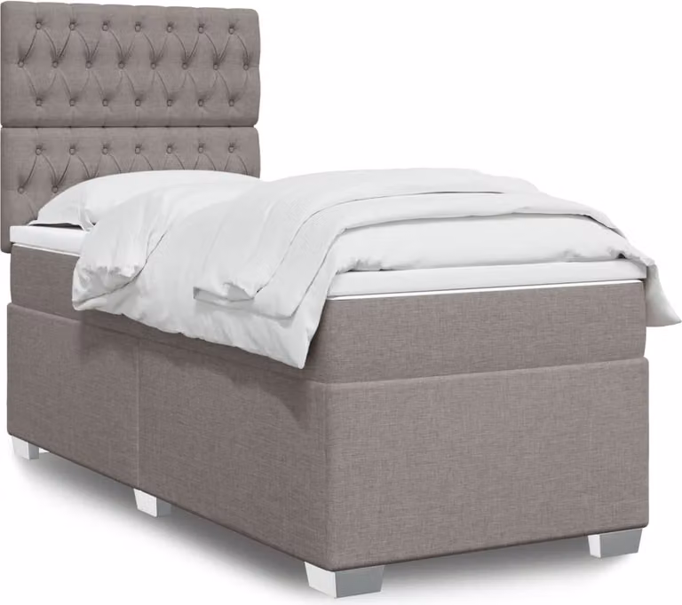 Maison Exclusive - Letto boxspring con materasso Taupe 90x200 cm Tessuto