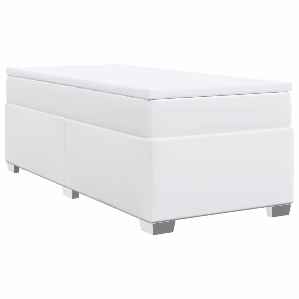 Giroletto a Molle con Materasso Bianco 100x200 cm in Pelle finta