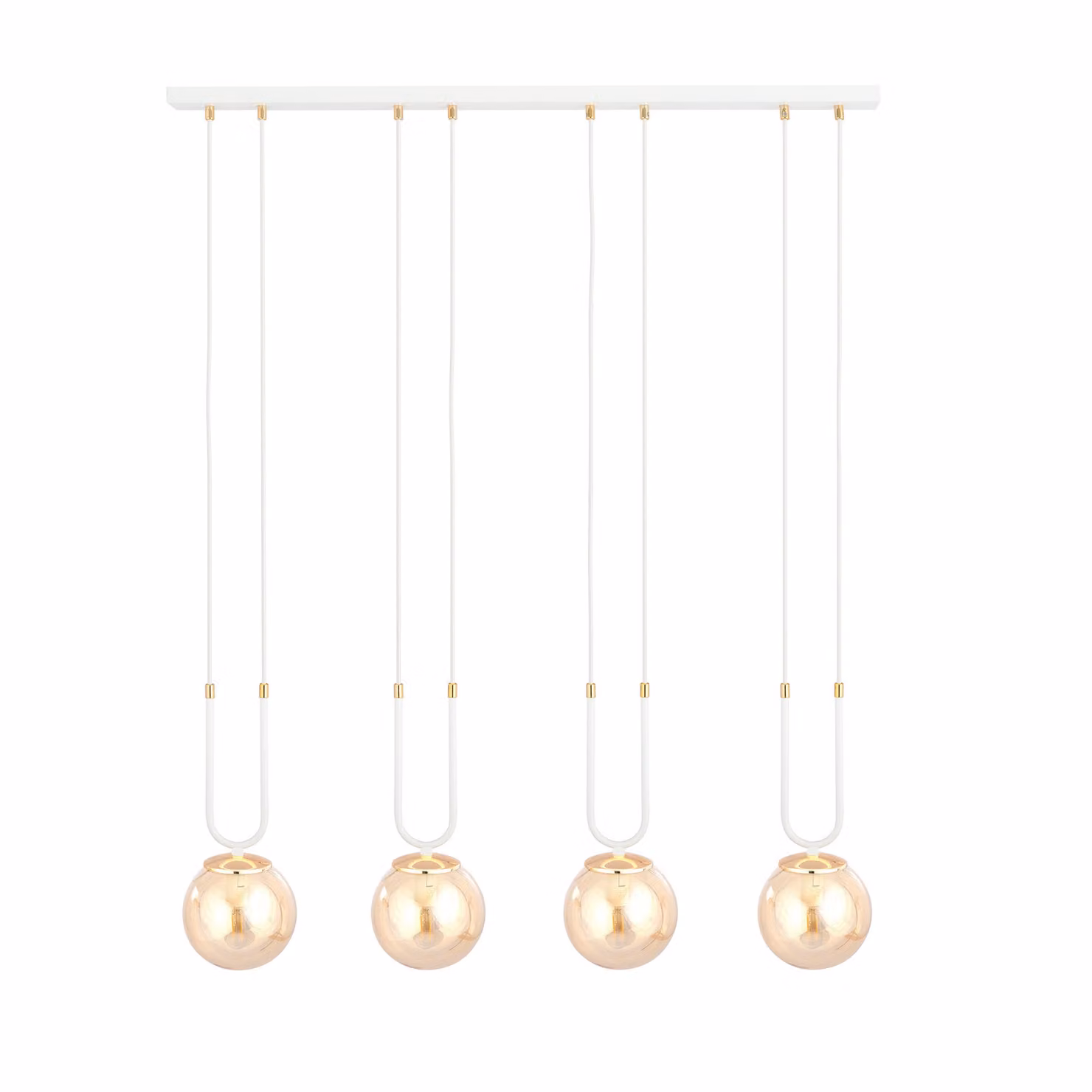 Lampadario Emibig 4xE14 40W GLAM 4 BIANCO/Miele 1117/4