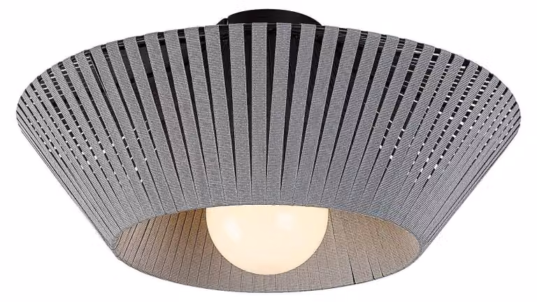 Rabalux 71248 Lampada da soffitto Revan E27 1x MAX 6 in metallo con nastro in tessuto nero