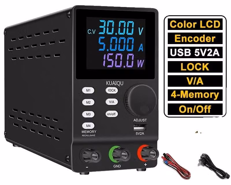 Alimentatore DC, tensione regolabile, controllo preciso, modello SPPS305D, 30V, 5A, con spina di alimentazione AC 220V per l'Europa