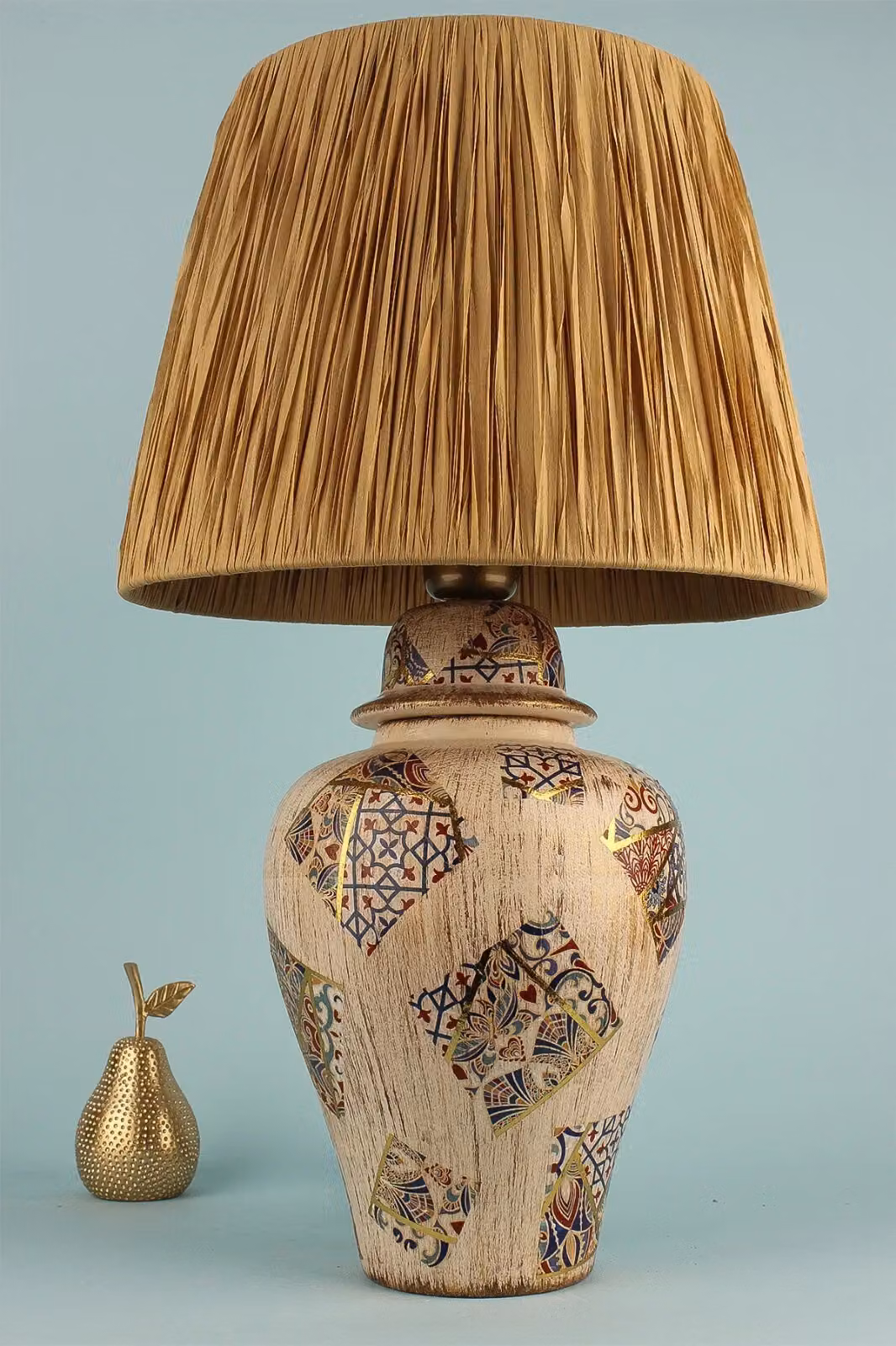 Opviq, YL654, lampada da scrivania, corpo in Vetroceramica, color crema, 50 x 33 x 33 cm
