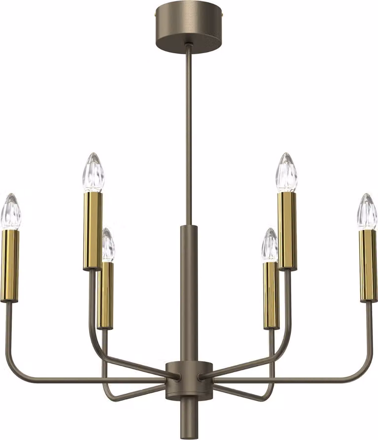 Lampadario a sospensione oro titanio Akasya 6xE14 15W Luminex