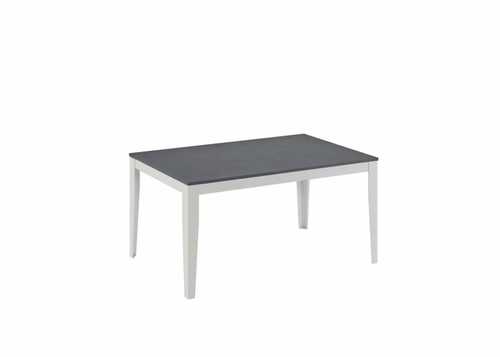 Tavolo Allungabile Iperbriko Moderno con Piano in Composito Grigio Opaco e Struttura in Metallo Bianco – 2