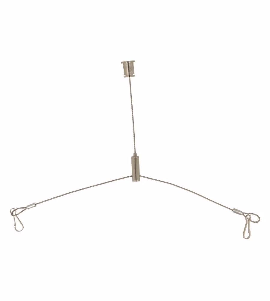 Kit Pendinatura Doppio A Soffitto Ball Cable 2 Mt.