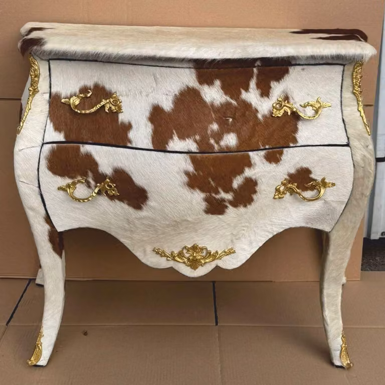 Casa Padrino Cassettone barocco in vacchetta bianco / marrone / oro 100 cm - Mobili barocchi