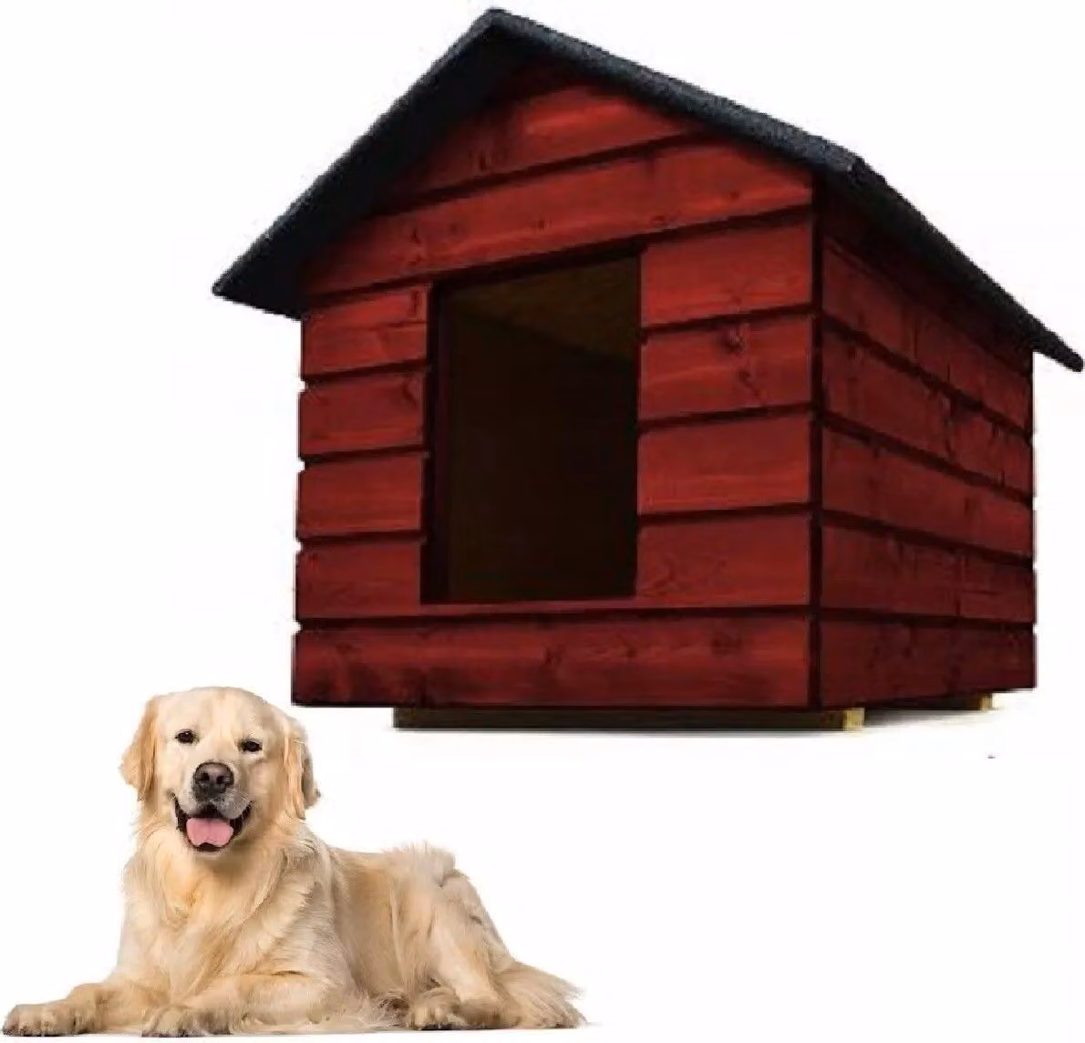 Cuccia per cani QLS taglia L con tenda Isolamento invernale Mogano Outdoor 11003