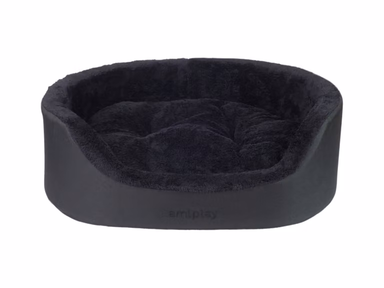 Cuccia per cani ovale ASPEINA nera taglia S, M, L Misura: S - 54x45x16 cm