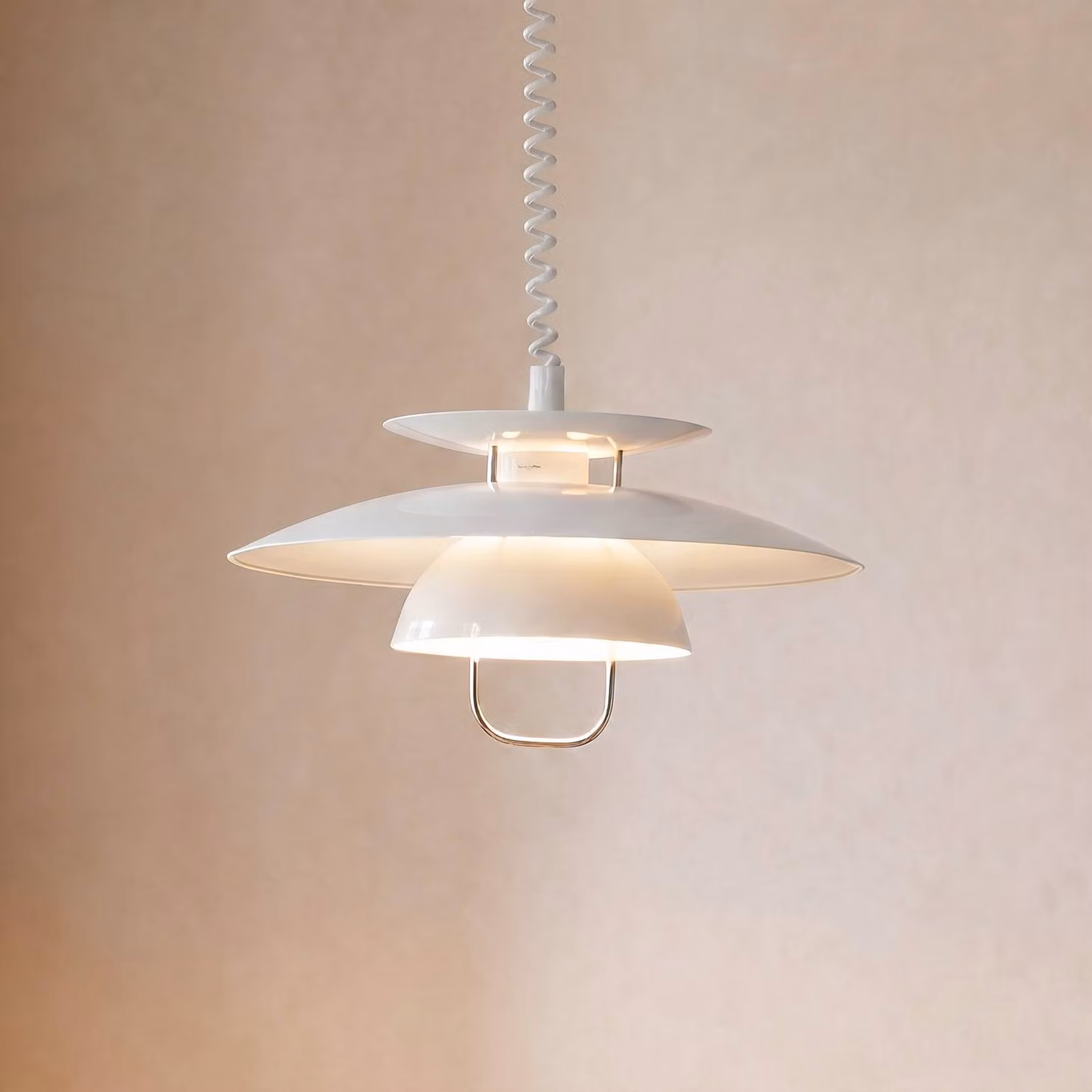 Lampada a sospensione Nadija Lindby, dimmerabile, Bianco / Opale, Cucina, Metallo, Scandinavo, Lampada a sospensione