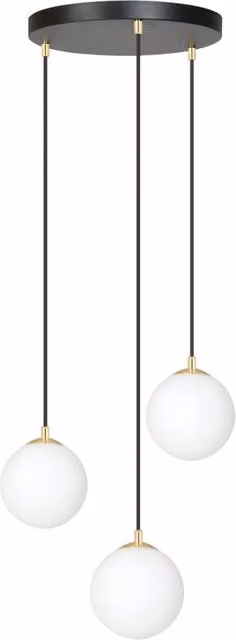 Lampadario a sospensione Emibig Royal in vetro e metallo bianco e oro con 3 luci E14