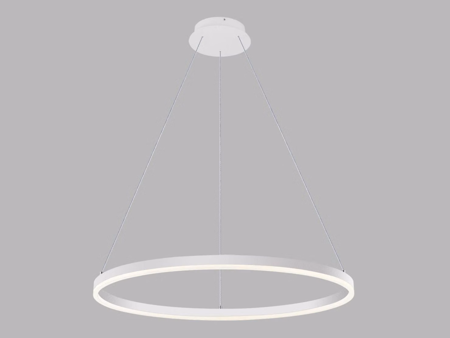 Lampadario LED dimmerabile CIRCLE P-Z CRI90, Variante: Ø 800 x 33 x 2500 mm, 62 W, bianco, TRIAC, 2CCT
