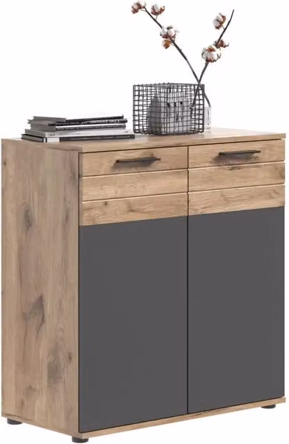 Buffet 2 porte – Grigio antracite e quercia chiara – SELMA