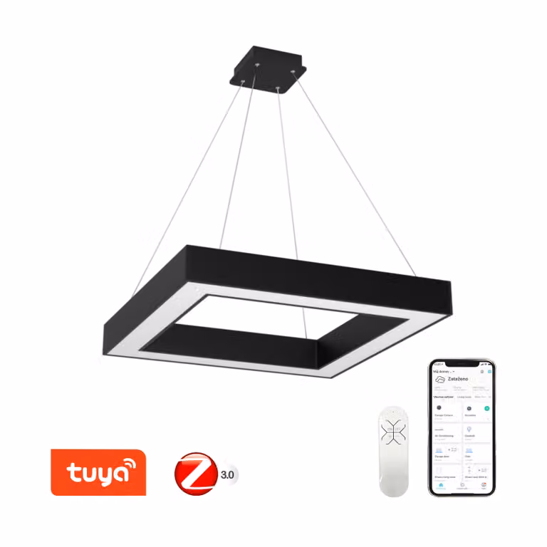 Immax NEO CANTO Apparecchio a sospensione intelligente 80x80cm 60W nero Zigbee 3.0
