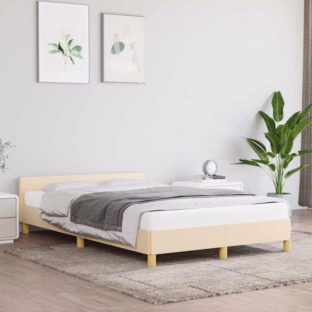 Giroletto vidaXL senza materasso in tessuto beige L 120 x P 200 cm – 1