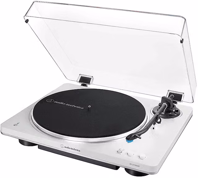 Giradischi Audio-Technica AT-LP70XBTWS Bluetooth Bianco e Argento