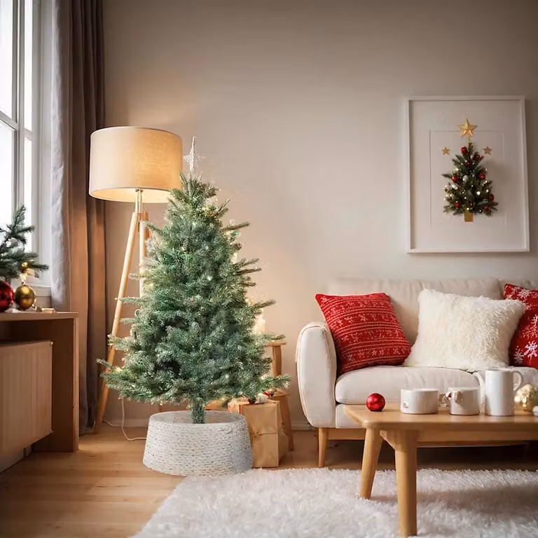 vidaXL Collare per Albero di Natale Rotondo Bianco 75 x 75 x 25 cm