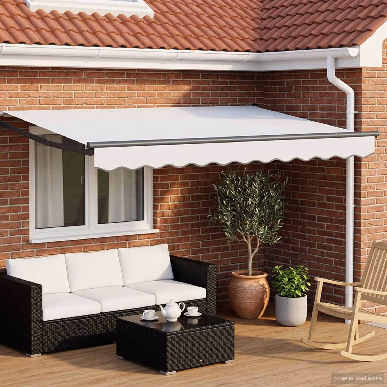 vidaXL Tenda retrattile manuale con LED Bianco e Antracite L: 3 m, P: 2,5 m
