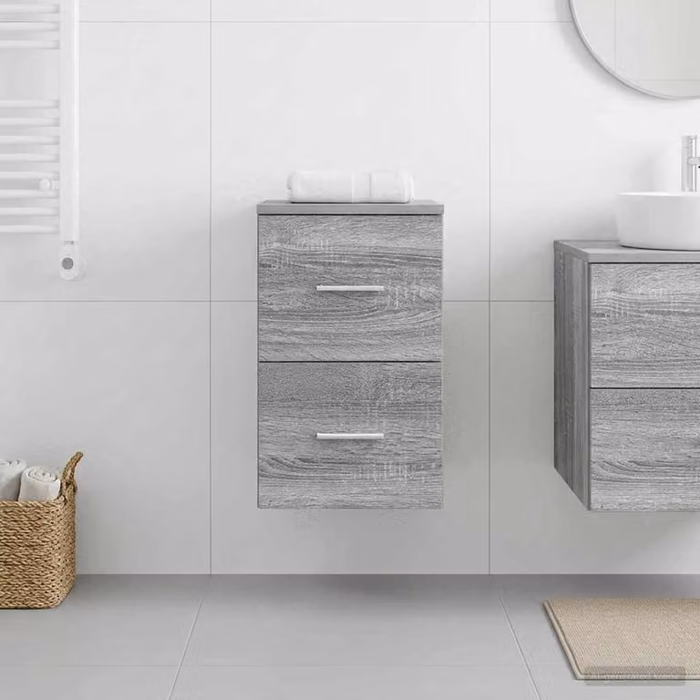 Armadio da bagno moderno vidaXL In-between grigio opaco L: 30 cm, P: 44,5 cm, H: 50 cm
