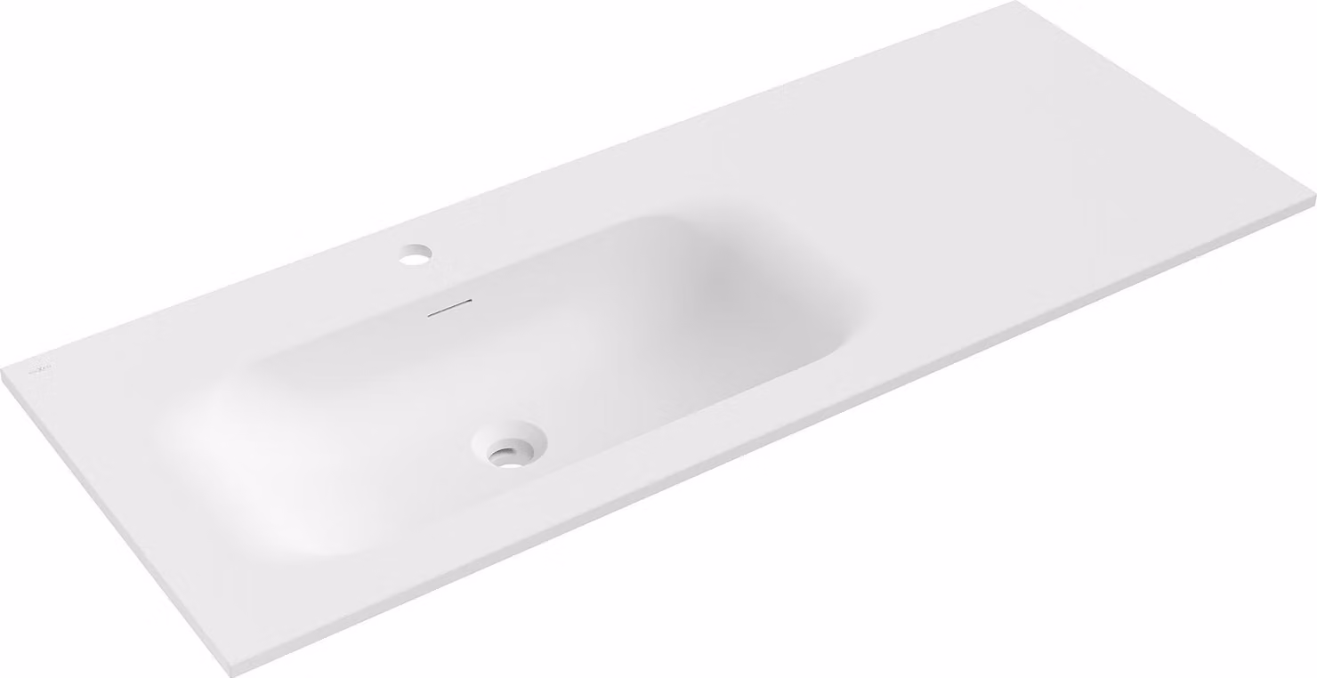 Mexen Vela lavabo incassato a sinistra 121 x 46,5 cm, bianco opaco - 25231201L