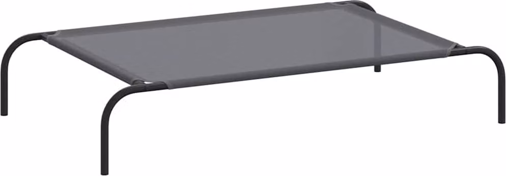 Cuccia per cani rialzata Grigio 110x65x20 cm Textilene e acciaio