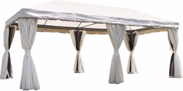 Gazebo rettangolare MOIA di MOIA SPA in alluminio con tende laterali L: 600 cm, P: 300 cm, H: 300 cm