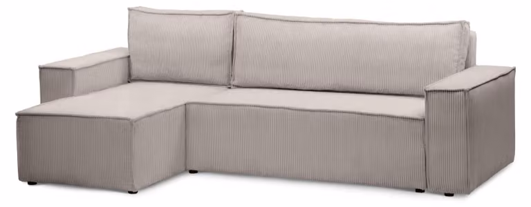 Divano angolare con funzione letto, modello Agi, colore sabbia