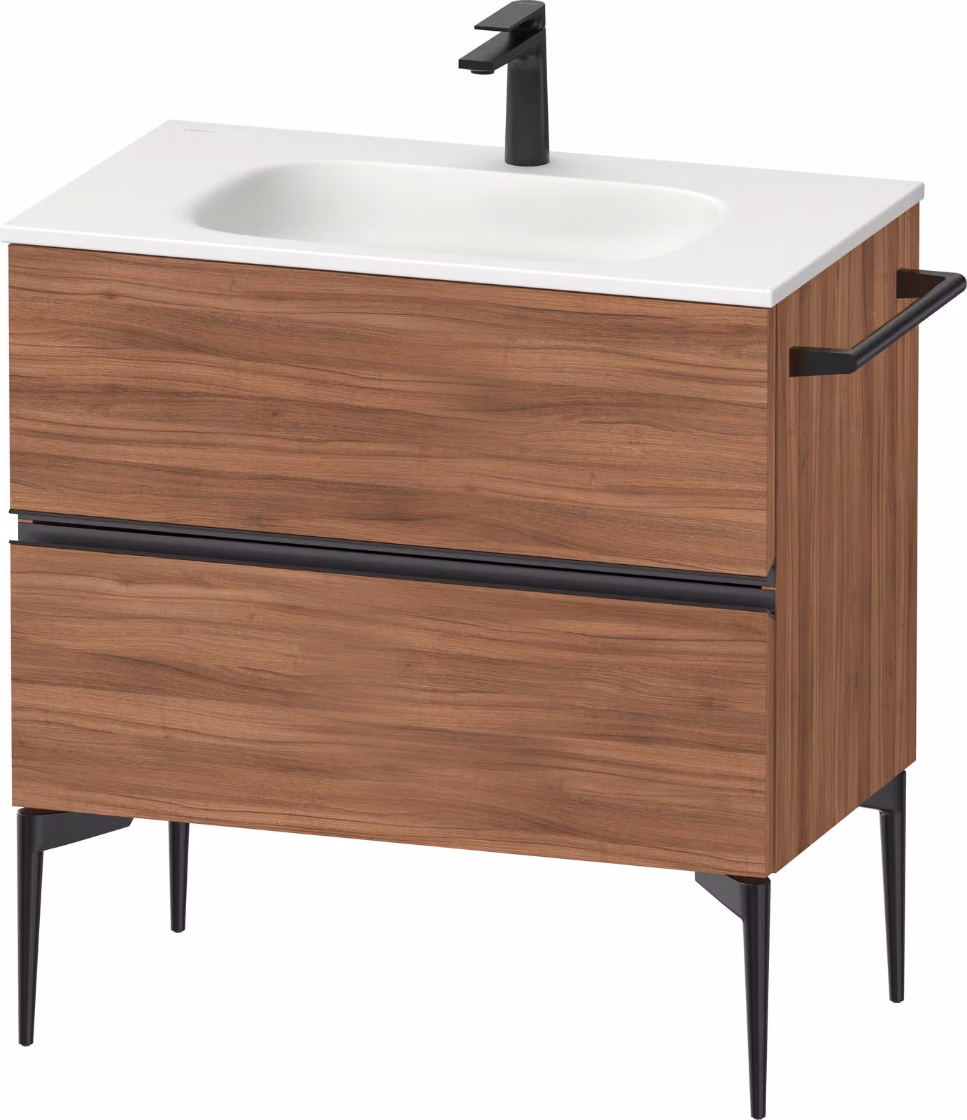 Duravit Sivida Meuble sous-lavabo, 2 tiroirs, poignée encastrée noir diamant mat, 810x477x592mm, pour Sivida, SV46510BD790000, SV46510BD790000