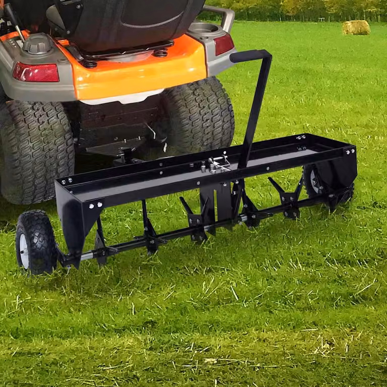 Aeratore per prato manuale vidaXL in acciaio nero, Larghezza: 102 cm