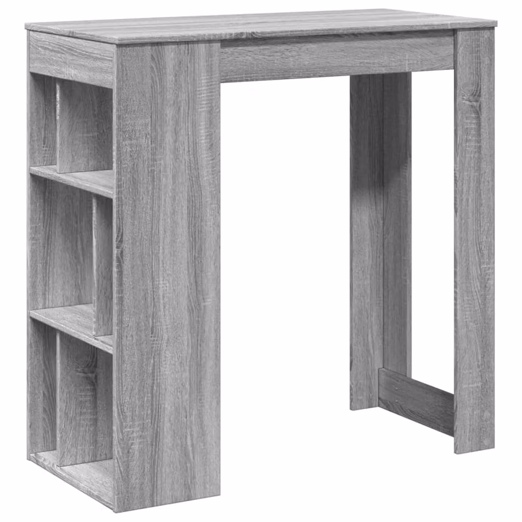 Tavolo Bar con Rastrelliera Grigio 102x50x103,5 cm Multistrato