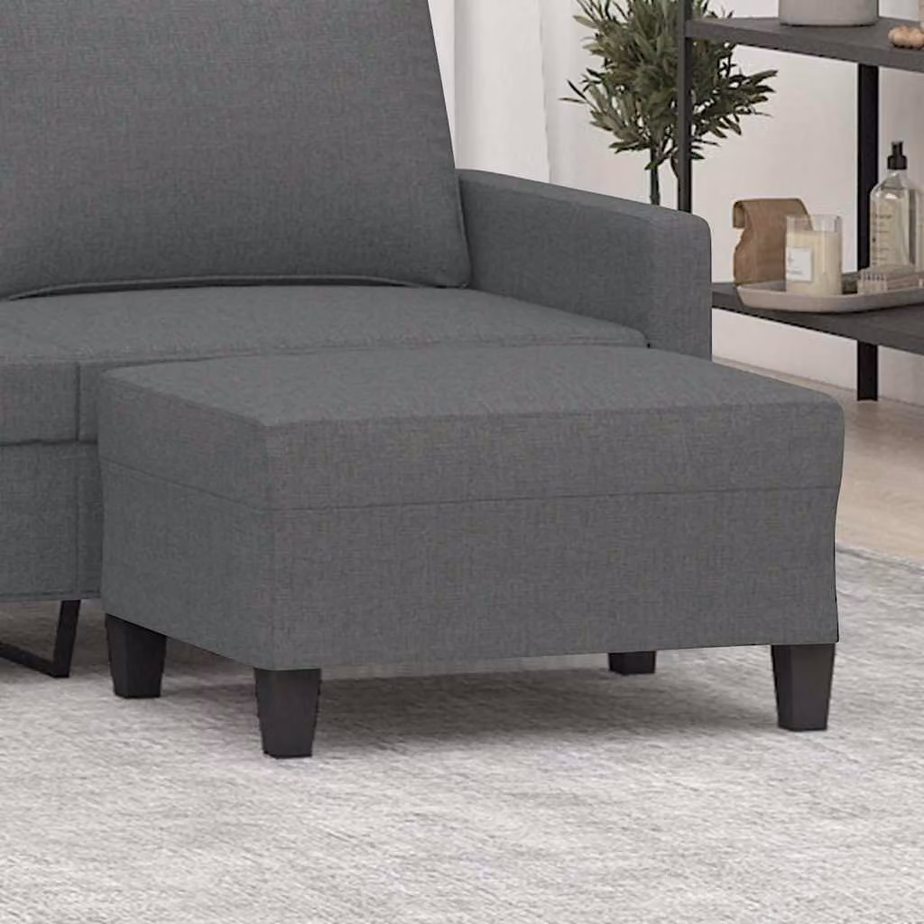 vidaXL Poggiapiedi Moderno in Tessuto Grigio L: 70 cm, P: 55 cm, H: 41 cm