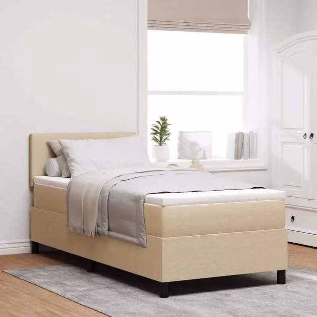 Letto a Sorgente LED Grigio chiaro e bianco 80 x 200 cm 3337578