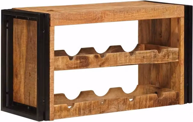 Portabottiglie in legno di mango massiccio marrone DESIGN IN L: 80 cm, P: 45 cm, H: 33 cm CFW3367001