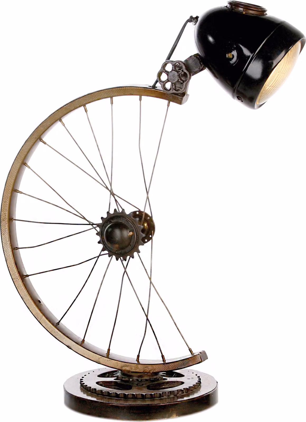 Gilde Tischleuchte, "Cycle", Eisen, braun, goldfarben, VE 1, L. 23 cm, B. 35 cm, H. 64 cm 84051