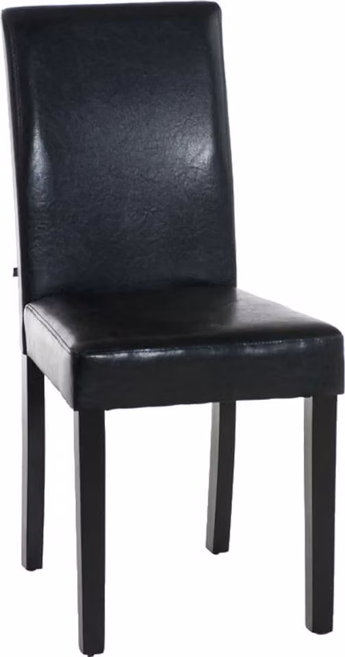 Sedia da pranzo in Pelle finta - sedia da pranzo - comodo schienale alto, design di facile manutenzione | colore: nero | colore base: nero