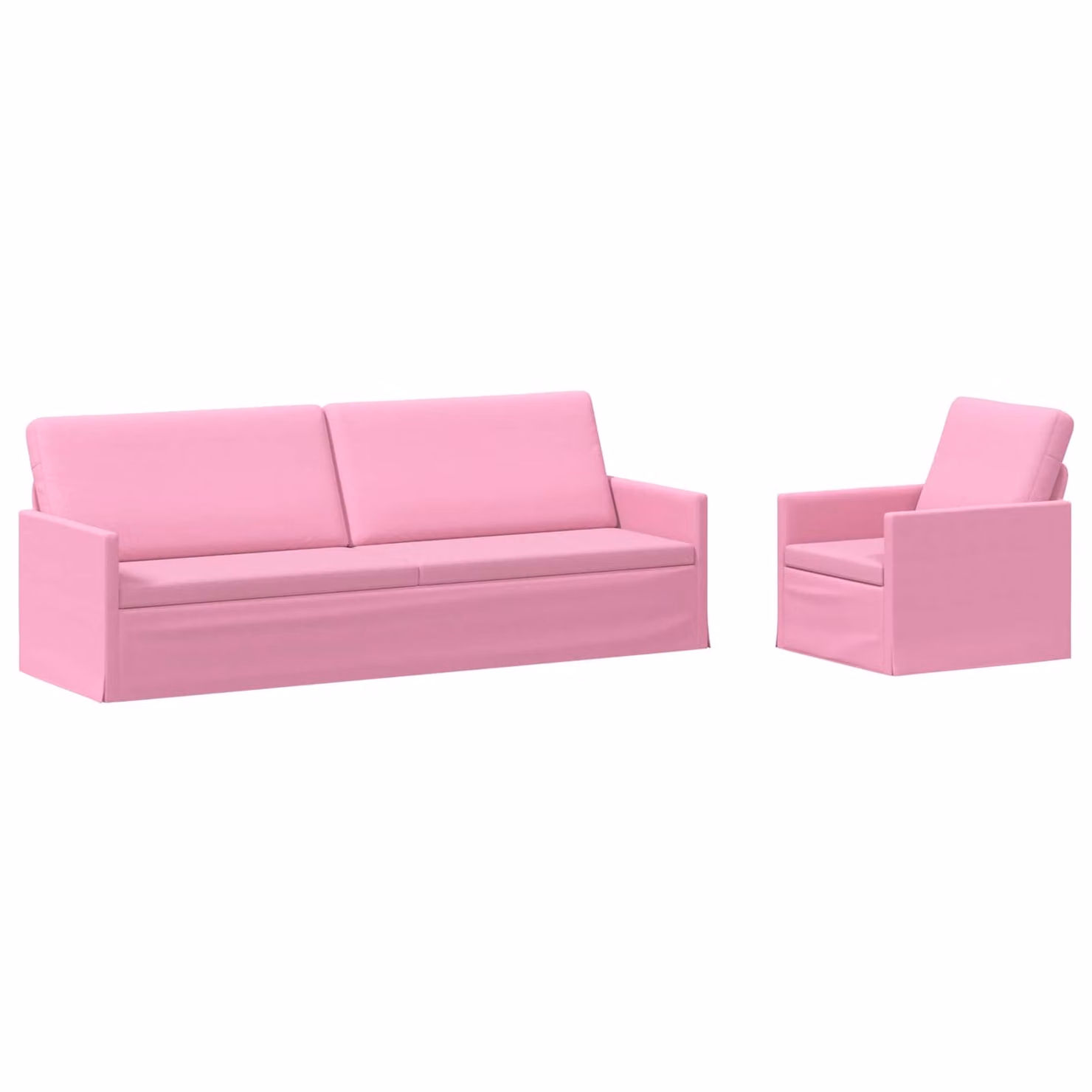 Set di 2 divani moderni vidaXL in tessuto rosa con struttura in metallo per il tuo soggiorno