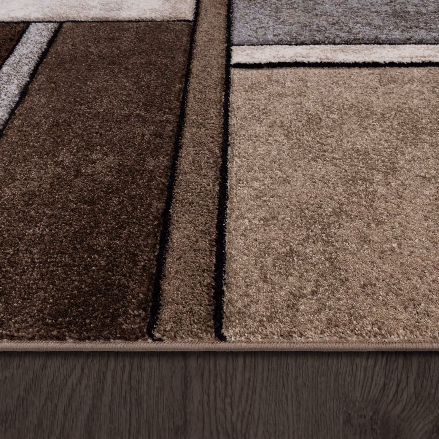Tappeto moderno Bravo geometrico marrone e grigio L: 120 cm, P: 170 cm – 2