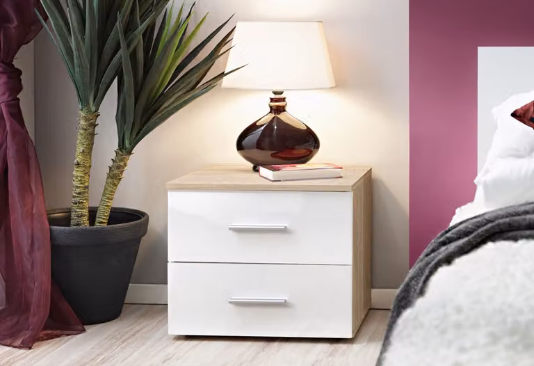 Comodino BEKY - rovere sonoma / bianco 2