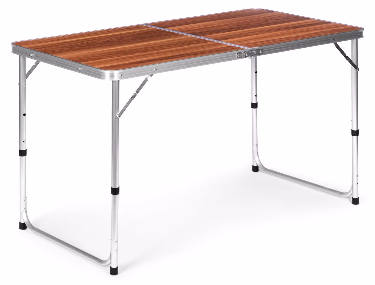 Tavolino da campeggio pieghevole, piano marrone, 120x60 cm, MultiGarden
