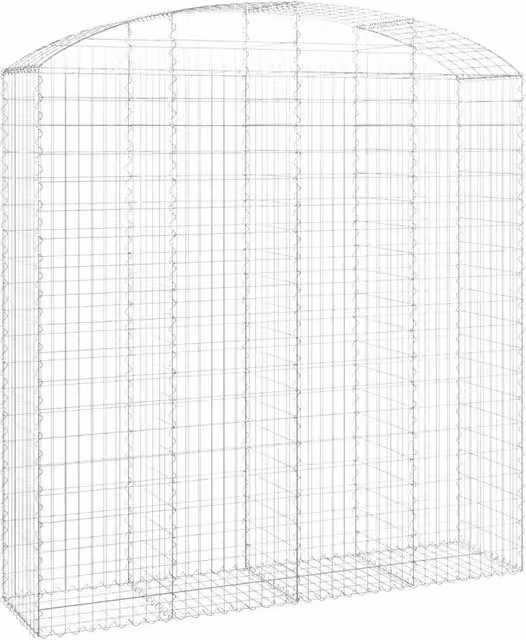 Cesto Gabbione ad Arco DESIGN IN in Ferro Zincato Argento L/P/H: 200 x 50 x 200/220 cm